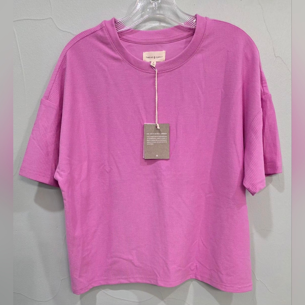 Thread & Supply Pink Ribbed Top - Picture 2 of 5